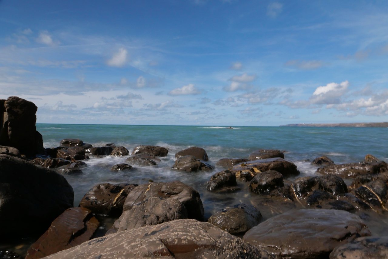 Slow Water III. Looking along the rocks to the headland.